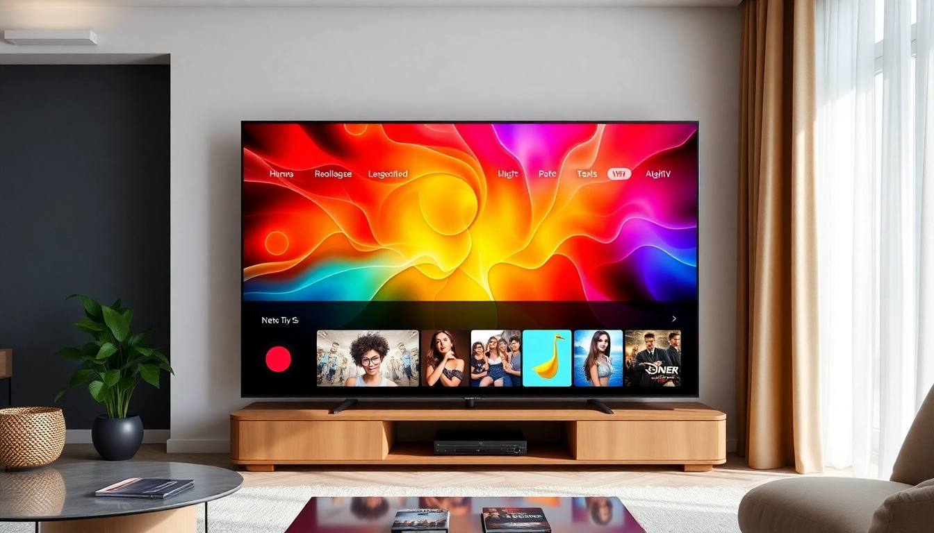 High-quality image showcasing the Atlas Pro ONTV IPTV app interface on a smart TV, emphasizing streaming and digital entertainment features for users.