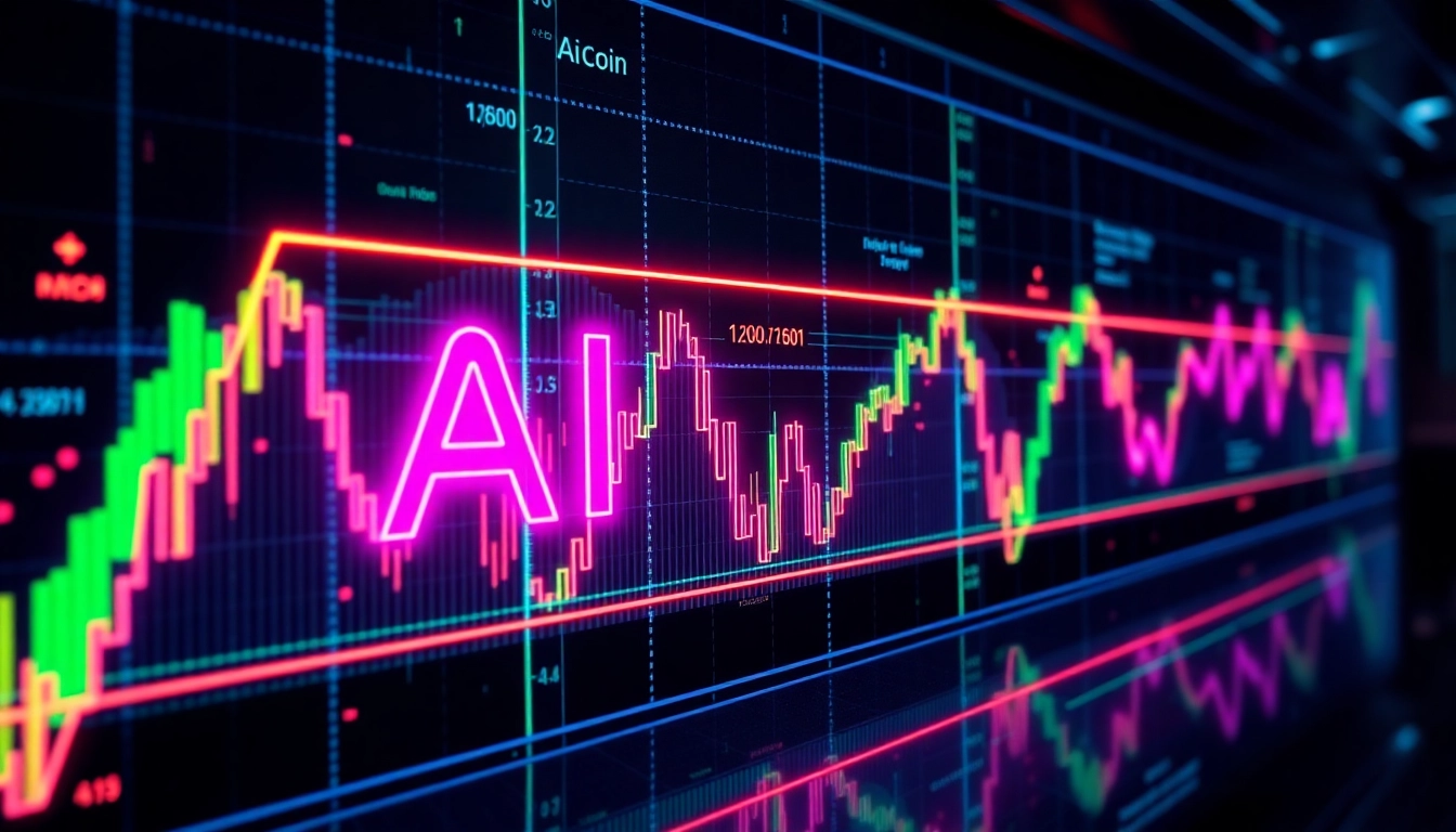 An AICoin trading platform with real-time charts and analytics demonstrating data analysis