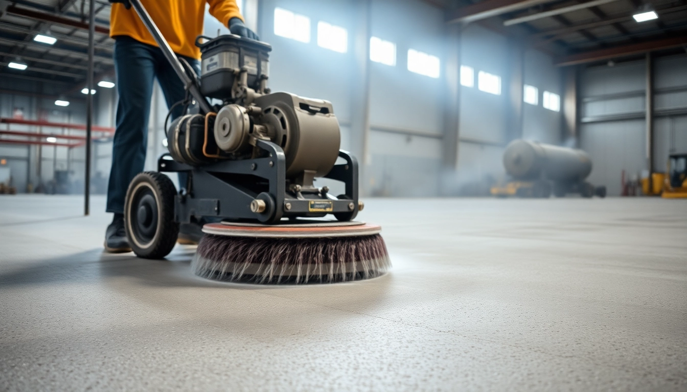 Concrete grinding Birmingham with a skilled technician using advanced equipment on a durable